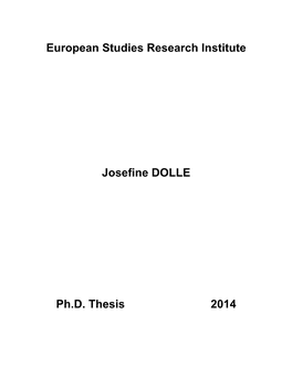 European Studies Research Institute Josefine DOLLE Ph.D. Thesis 2014