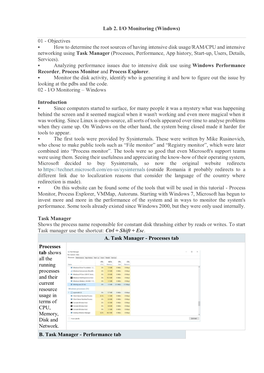 Lab 2. I/O Monitoring (Windows) 01