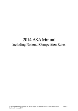 2014 AKA Manual Including National Competition Rules