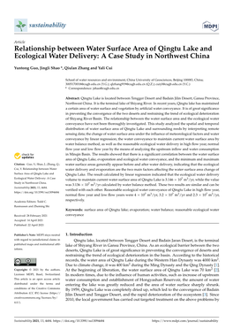 Relationship Between Water Surface Area of Qingtu Lake and Ecological Water Delivery: a Case Study in Northwest China