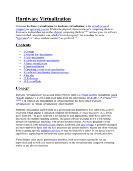 Hardware Virtualization