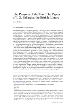 The Papers of J. G. Ballard at the British Library