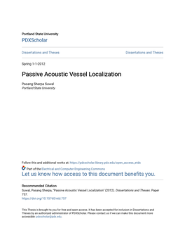 Passive Acoustic Vessel Localization