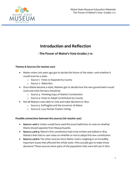 Introduction and Reflection