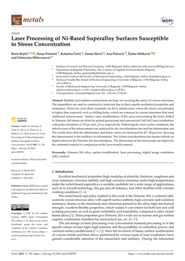 Laser Processing of Ni-Based Superalloy Surfaces Susceptible to Stress Concentration