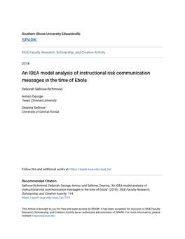 An IDEA Model Analysis of Instructional Risk Communication Messages in the Time of Ebola