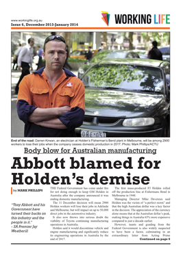 Abbott Blamed for Holden's Demise