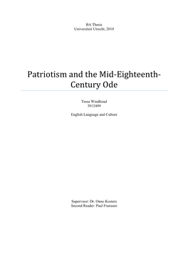 Patriotism and the Mid-Eighteenth Century