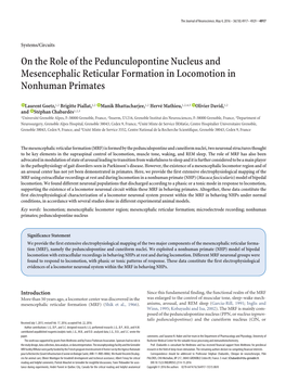 On the Role of the Pedunculopontine Nucleus and Mesencephalic Reticular Formation in Locomotion in Nonhuman Primates