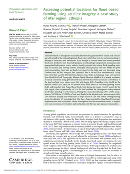 Assessing Potential Locations for Flood-Based Farming Using Satellite