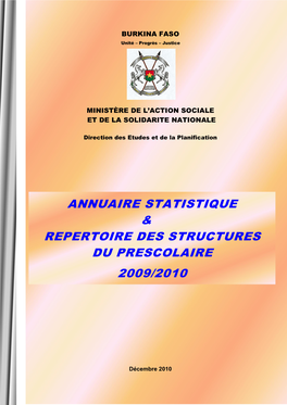 Annuaire Statistique Du Prescolaire 2009-2010
