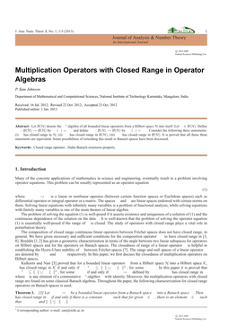 Multiplication Operators with Closed Range in Operator Algebras