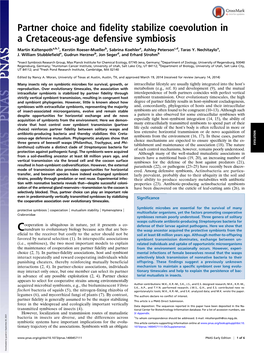 Partner Choice and Fidelity Stabilize Coevolution in a Cretaceous-Age Defensive Symbiosis