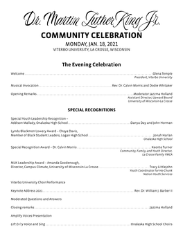 Community Celebration Monday, Jan