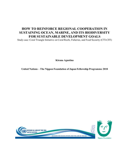 How to Reinforce Regional Cooperation in Sustaining Ocean, Marine, and Its Biodiversity for Sustainable Development Goals