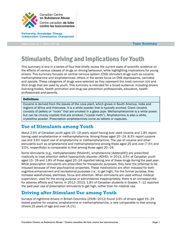 Stimulants, Driving and Implications for Youth