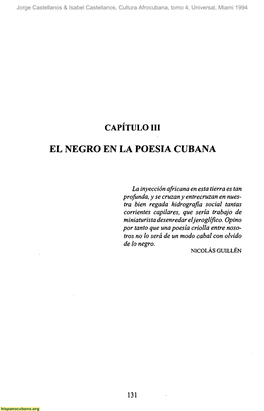 El Negro En La Poesía Cubana