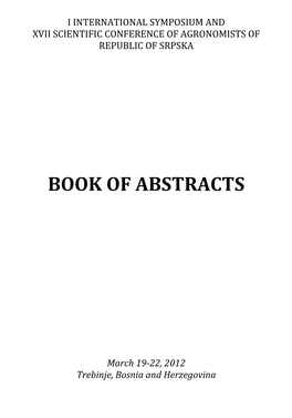 Book of Abstracts