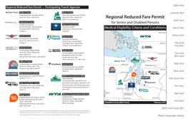 Regional Reduced Fare Permit — Participating Transit Agencies