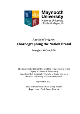 Artist/Citizen: Choreographing the Nation Brand