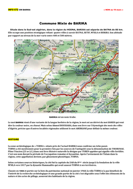 Commune Mixte De BARIKA