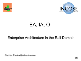 Enterprise Architecture in the Rail Domain