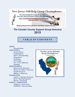 Camden County Support Group Directory 2015