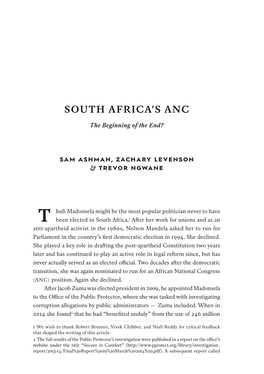 South Africa's Anc: the Beginningsouth Africa's of the Anc End?
