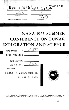 Summer Conference on Lunar Exploration and Science (1965)