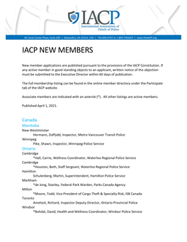 Iacp New Members