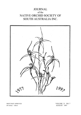 Journal Native Orchid Society of South Australia Inc