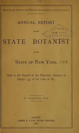 Annual Report of the State Botanist 1889