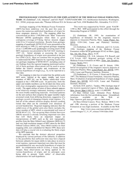 Photogeologic Constraints on the Emplacement of the Medusae Fossae Formation, Mars