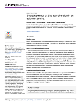 Emerging Trends of Zika Apprehension in an Epidemic Setting