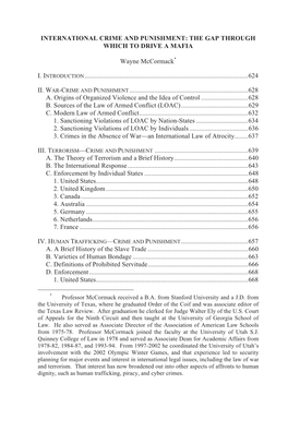 International Crime and Punishment: the Gap Through Which to Drive a Mafia