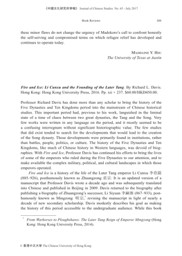 Li Cunxu and the Founding of the Later Tang. by Richard L