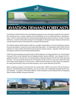 Aviation Demand Forecasts for General Aviation Airports