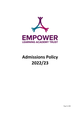 Admissions Policy 2022/23