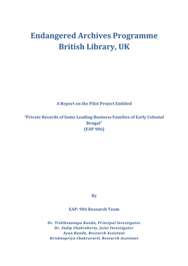 Endangered Archives Programme British Library, UK
