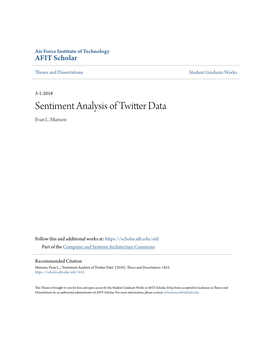 Sentiment Analysis of Twitter Data Evan L