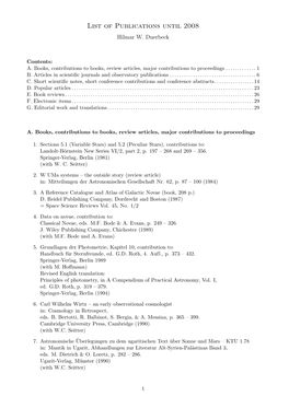 List of Publications Until 2008 Hilmar W