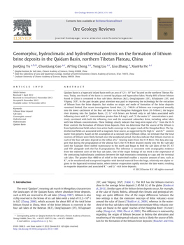 Geomorphic, Hydroclimatic and Hydrothermal Controls on the Formation of Lithium Brine Deposits in the Qaidam Basin, Northern Tibetan Plateau, China