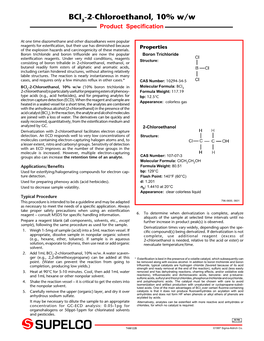 Bcl3-2-Chloroethanol, 10% W/W Product Specification