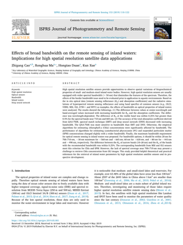 Effects of Broad Bandwidth on the Remote Sensing of Inland Waters