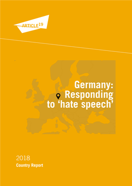 Germany: Responding to 'Hate Speech'