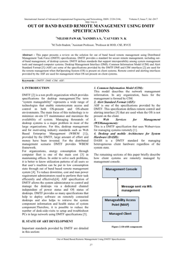 Out of Band Based Remote Management Using Dmtf Specifications