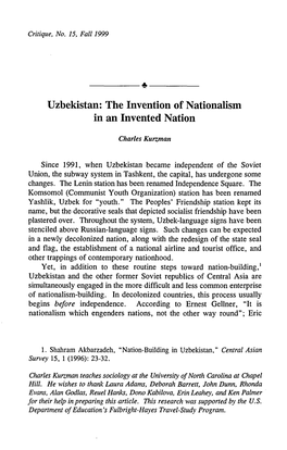 Uzbekistan Andtheotherformesovietrepublicso F Centralasiaare Survey 15,1(1996):23-32