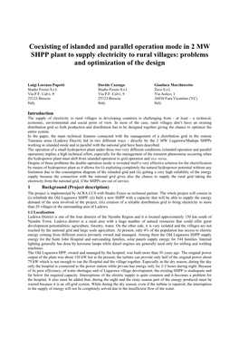 Coexisting of Islanded and Parallel Operation Mode in 2 MW SHPP Plant to Supply Electricity to Rural Villages: Problems and Optimization of the Design