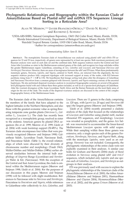 Phylogenetic Relationships and Biogeography Within the Eurasian