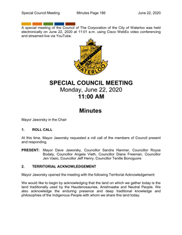 Special Council Meeting Minutes Page 186 June 22, 2020